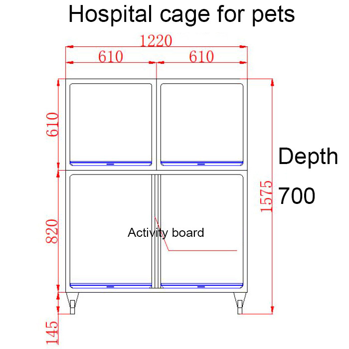 Veterinary Dog Crate with Divider PLVC-A04