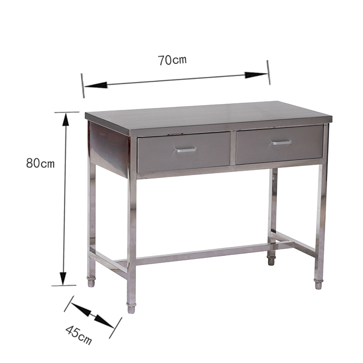 Mobile Stainless Steel Veterinary Examination Table with Drawers PLST-03