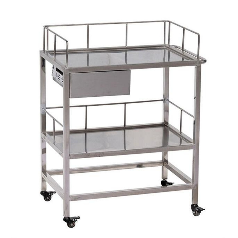 Stainless Steel Veterinary Surgical Instrument Trolley PLST-01