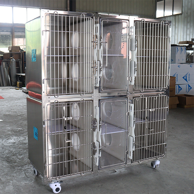 Luxury Stainless Steel Veterinary Dog Cat Cage PLVC-009