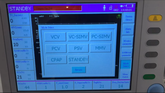 Veterinary Multifunction Ventilator Machine Panel